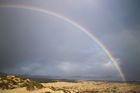 Rainbow over Mason Bay, Stewart Island